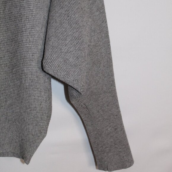 Favlux Fashion gray ribbed dolman sleeve pullover sweater M - Picture 4 of 8